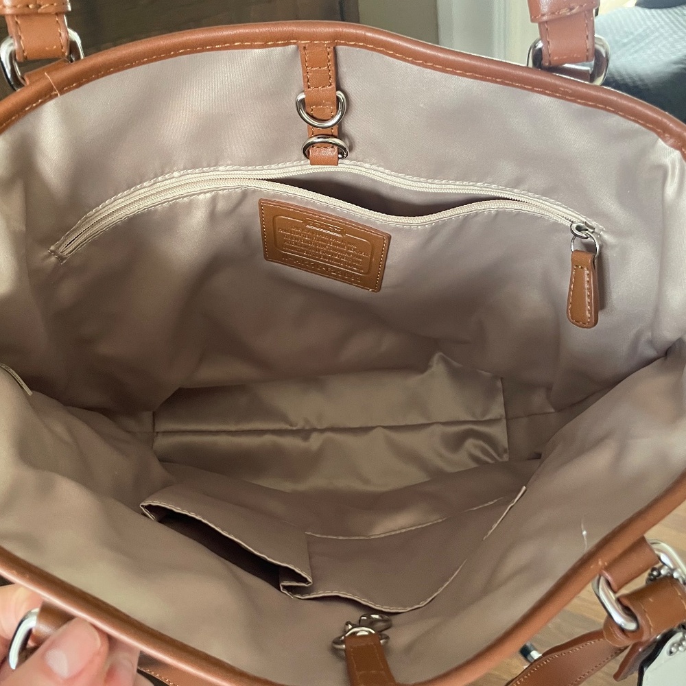 Coach Color Block Leather Tote - image 5